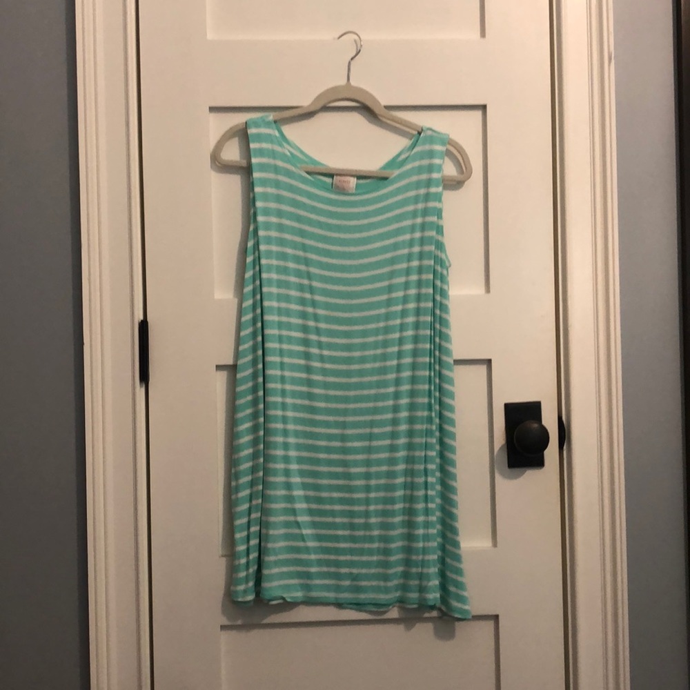 Teal striped t-shirt dress